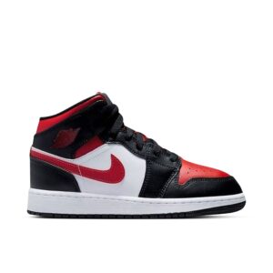 Air Jordan 1 Mid Black Fire Red (GS) 554725-079 - Nicesk photo 1