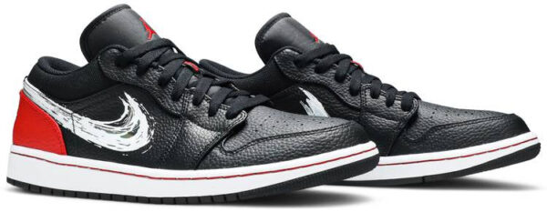 Jordan 1 Low Brushstroke Swoosh Black DA4659-001 - Nicesk photo 3