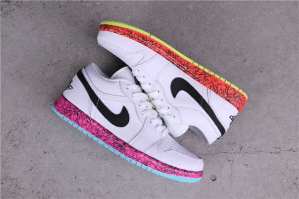 Jordan 1 Low Multi-Color Midsoles White (GS) CV9548-100 - Nicesk photo 7
