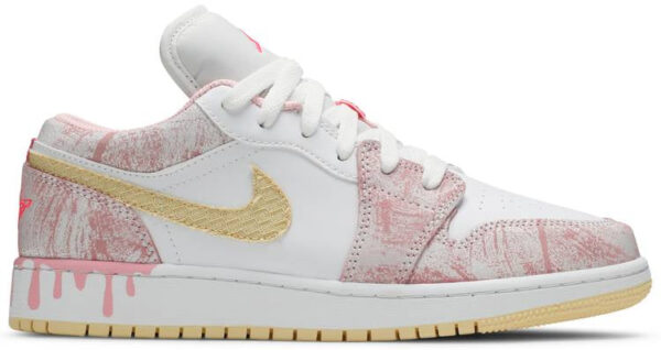 Jordan 1 Low Paint Drip (GS) CW7104-601 - Nicesk photo 1