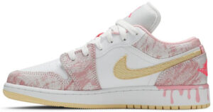 Jordan 1 Low Paint Drip (GS) CW7104-601 - Nicesk photo 2