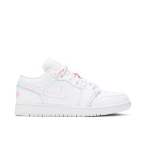 Jordan 1 Low White Green Pink (GS) 554723-101 - Nicesk photo 1