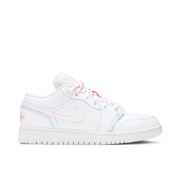Jordan 1 Low White Green Pink (GS) 554723-101 - Nicesk photo 1