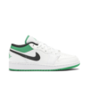 Jordan 1 Low White Lucky Green Tumbled Leather (GS) 553560-129 - Nicesk photo 1