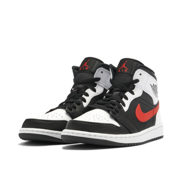 Jordan 1 Mid Black Chile Red White 554724-075 - Nicesk photo 4