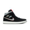 Jordan 1 Mid Black Particle Grey Gym Red 554724-060 - Nicesk photo 1