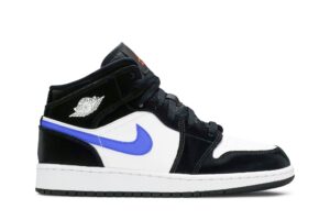 Jordan 1 Mid Black Racer Blue White (GS) 554725-084 - Nicesk photo 1