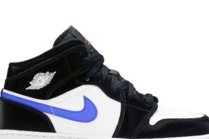 Jordan 1 Mid Black Racer Blue White (GS) 554725-084 - Nicesk photo 2