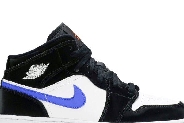 Jordan 1 Mid Black Racer Blue White (GS) 554725-084 - Nicesk photo 2