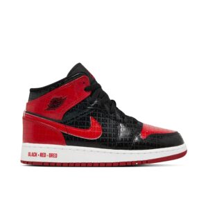 Jordan 1 Mid Bred Text (GS) DM9650-001 - Nicesk photo 1
