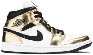 Jordan 1 Mid Metallic Gold Black White DC1419-700 - Nicesk photo 1