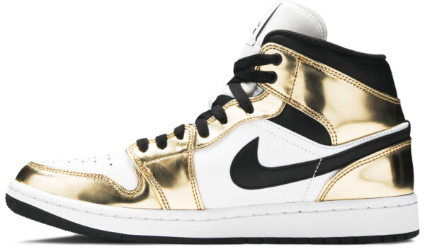 Jordan 1 Mid Metallic Gold Black White DC1419-700 - Nicesk photo 2