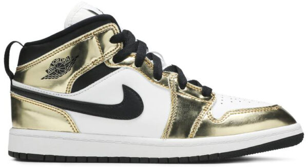 Jordan 1 Mid Metallic Gold Black White (PS) DC1422-700 - Nicesk photo 1
