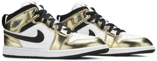 Jordan 1 Mid Metallic Gold Black White (PS) DC1422-700 - Nicesk photo 3
