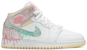 Jordan 1 Mid Paint Drip (GS) DD1666-100 - Nicesk photo 1
