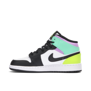Jordan 1 Mid Pastel Black Toe (GS) 554725-175 - Nicesk photo 2