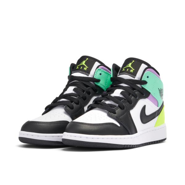 Jordan 1 Mid Pastel Black Toe (GS) 554725-175 - Nicesk photo 4