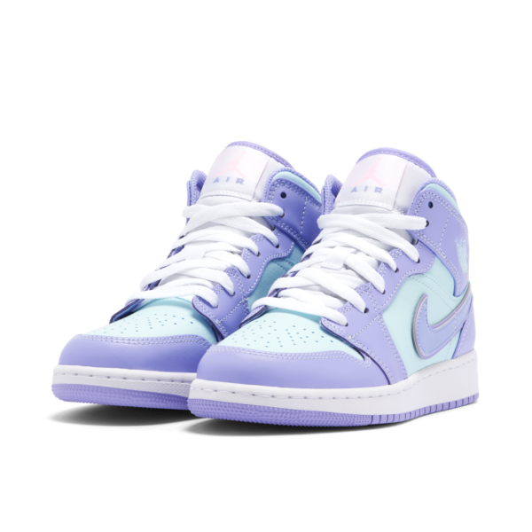 Jordan 1 Mid Purple Aqua (GS) 554725-500 - Nicesk photo 4