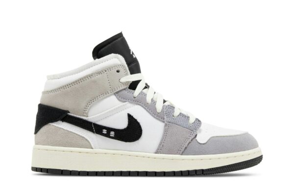 Jordan 1 Mid SE Craft White Cement Grey Black (GS) FD9091-002 - Nicesk photo 1
