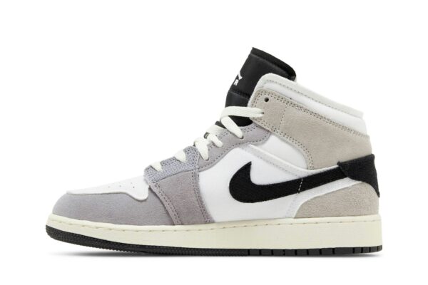 Jordan 1 Mid SE Craft White Cement Grey Black (GS) FD9091-002 - Nicesk photo 3