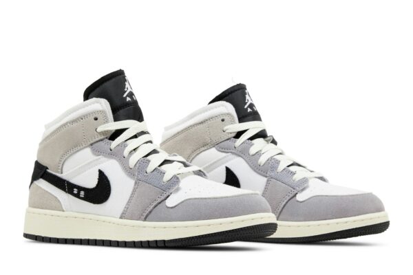 Jordan 1 Mid SE Craft White Cement Grey Black (GS) FD9091-002 - Nicesk photo 8