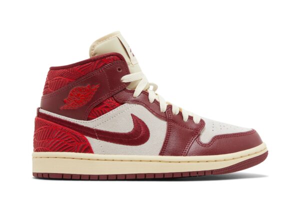 Jordan 1 Mid SE Tiki Leaf Team Red (Women's) DZ2820-601 - Nicesk photo 1