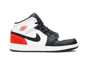 Jordan 1 Mid SE White Black Red Spruce (GS) BQ6931-100 - Nicesk photo 1