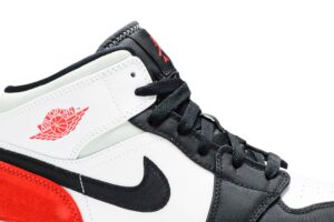 Jordan 1 Mid SE White Black Red Spruce (GS) BQ6931-100 - Nicesk photo 2