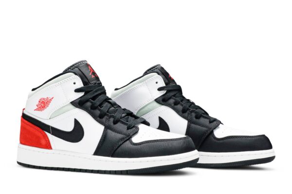 Jordan 1 Mid SE White Black Red Spruce (GS) BQ6931-100 - Nicesk photo 8