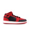 Jordan 1 Mid White Black Chile Red (GS) 554725-005 - Nicesk photo 1