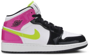 Jordan 1 Mid White Black Cyber Pink (GS) CZ9835-100 - Nicesk photo 1