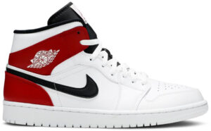 Jordan 1 Mid White Black Gym Red 554724-116 - Nicesk photo 1