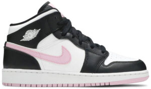 Jordan 1 Mid White Black Light Arctic Pink (GS) 555112-103 - Nicesk photo 1