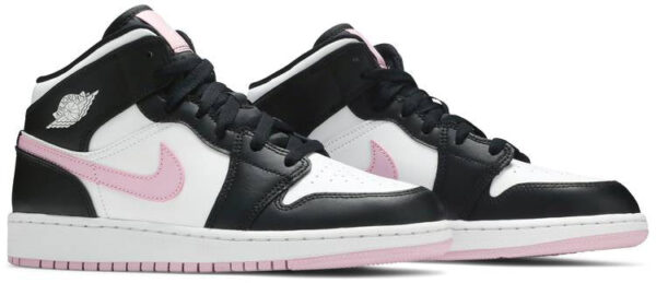 Jordan 1 Mid White Black Light Arctic Pink (GS) 555112-103 - Nicesk photo 3