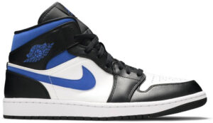 Jordan 1 Mid White Black Racer Blue 554724-140 - Nicesk photo 1