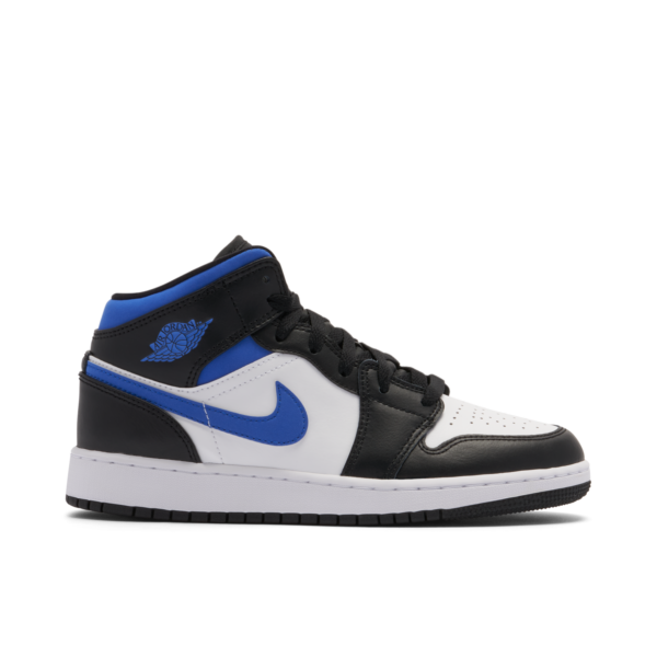 Jordan 1 Mid White Black Racer Blue (GS) 554725-140 - Nicesk photo 1
