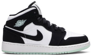 Jordan 1 Mid White Black Teal Tint (GS) BQ6931-103 - Nicesk photo 1