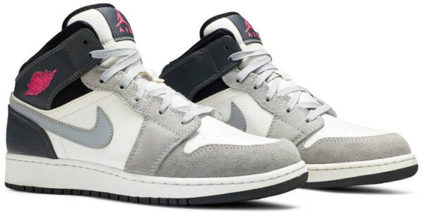Jordan 1 Mid White Grey Hyper Pink (GS) 555112-117 - Nicesk photo 3