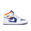 Jordan 1 Mid White Laser Orange Deep Royal Blue (GS) 554725-131 - Nicesk photo 1