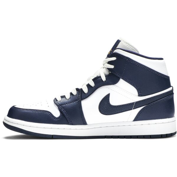 Jordan 1 Mid White Metallic Gold Obsidian 554724-174 - Nicesk photo 3