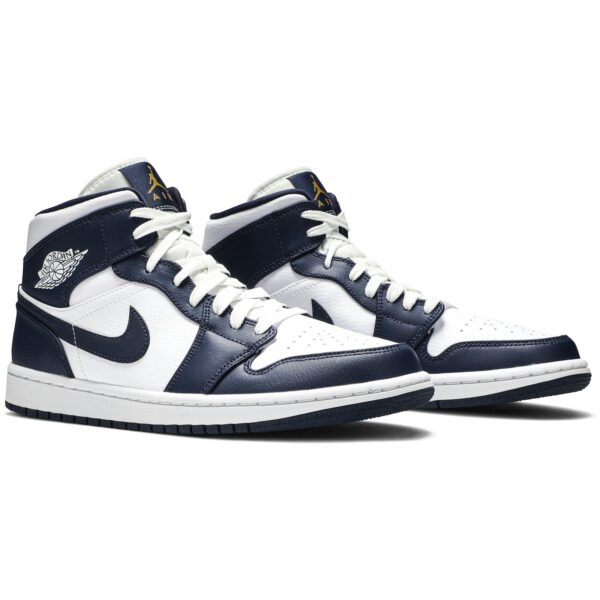 Jordan 1 Mid White Metallic Gold Obsidian 554724-174 - Nicesk photo 8