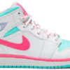 Jordan 1 Mid White Pink Green Soar (GS) 555112-102 - Nicesk photo 1