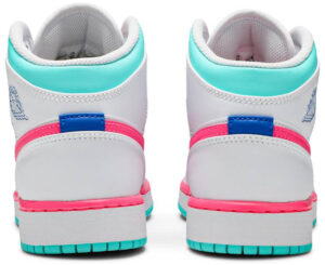Jordan 1 Mid White Pink Green Soar (GS) 555112-102 - Nicesk photo 2