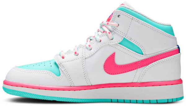 Jordan 1 Mid White Pink Green Soar (GS) 555112-102 - Nicesk photo 4