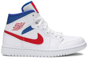 Jordan 1 Mid White Red Royal (Women's) BQ6472-164 - Nicesk photo 1