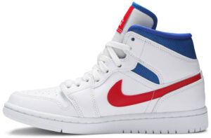 Jordan 1 Mid White Red Royal (Women's) BQ6472-164 - Nicesk photo 2