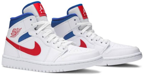 Jordan 1 Mid White Red Royal (Women's) BQ6472-164 - Nicesk photo 3