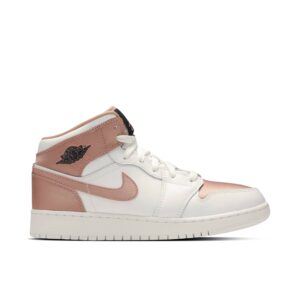 Jordan 1 Mid White Rose Gold (GS) 555112-190 - Nicesk photo 1