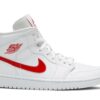 Jordan 1 Mid White University Red (Women's) BQ6472-106 - Nicesk photo 1