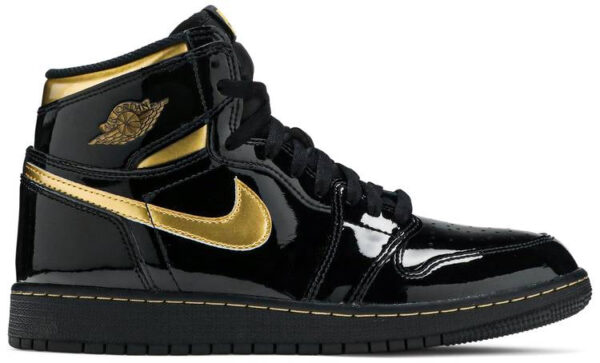 Jordan 1 Retro High Black Metallic Gold (2020) (GS) 575441-032 - Nicesk photo 1
